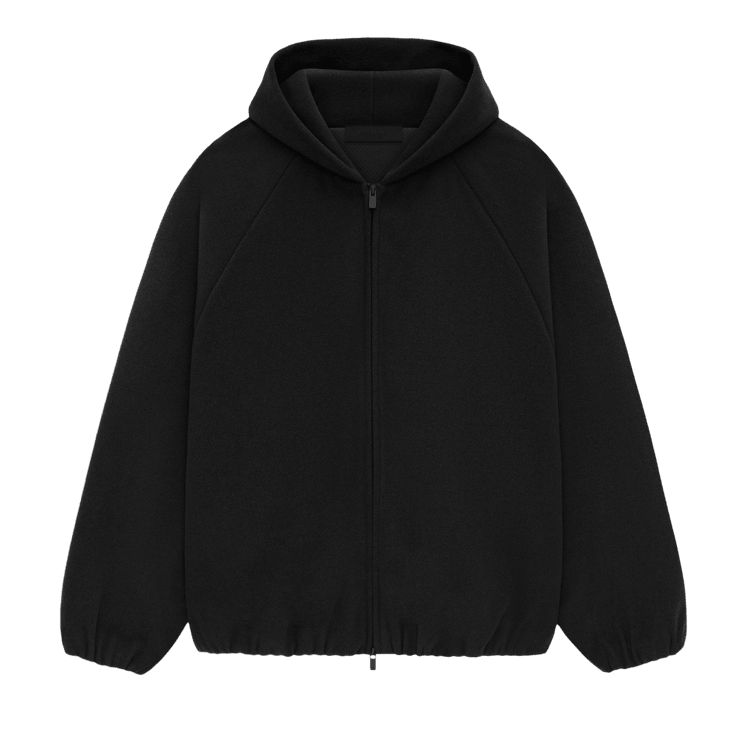 Fear of God Essentials Brushed Hooded Bomber Jacket Black (FW24) - Im Your Wardrobe