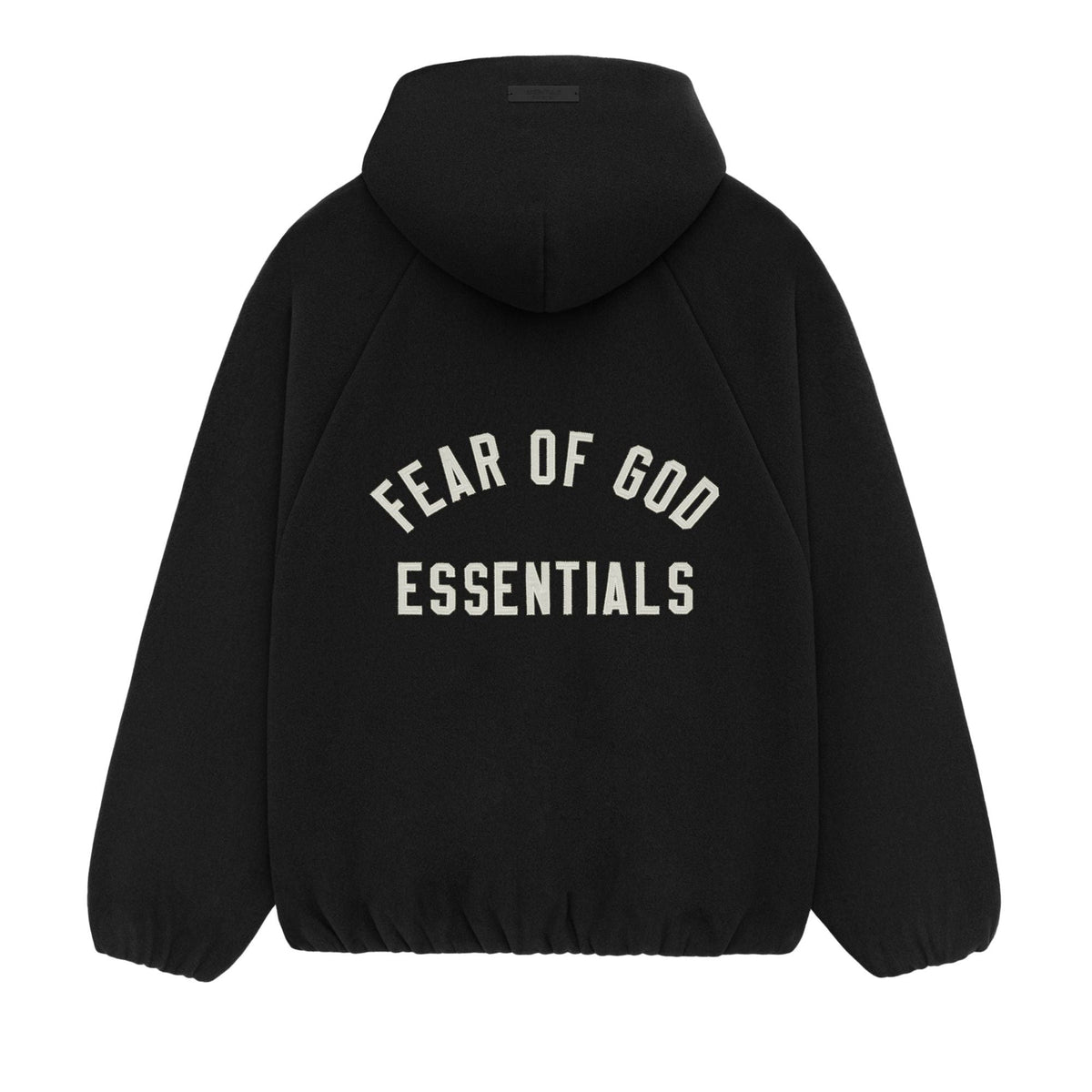 Fear of God Essentials Brushed Hooded Bomber Jacket Black (FW24) - Im Your Wardrobe