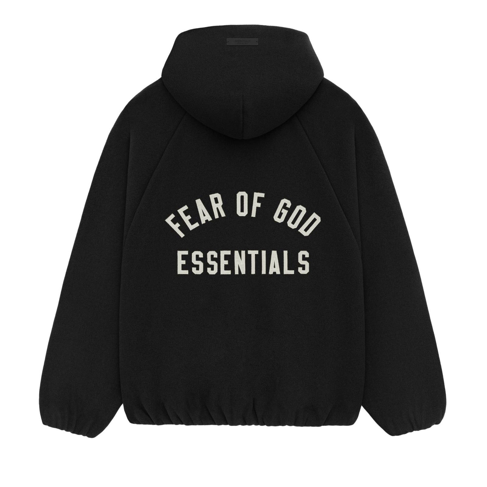 Fear of God Essentials Brushed Hooded Bomber Jacket Black (FW24) - Im Your Wardrobe