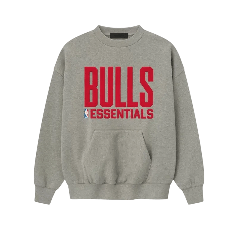 Fear of God Essentials Bulls Sport Crewneck Concrete Heather - Im Your Wardrobe