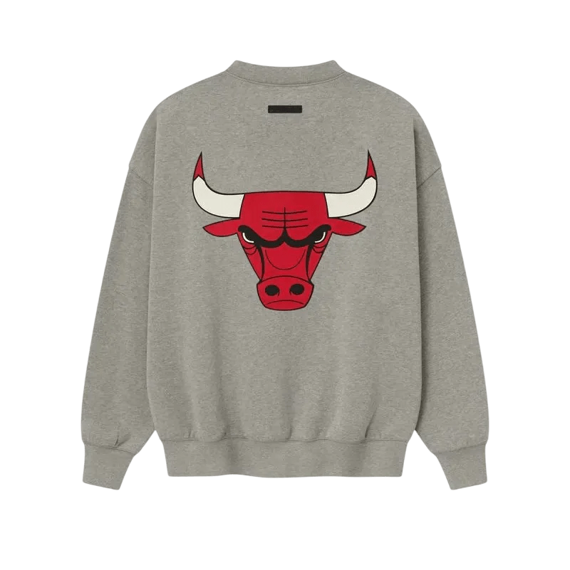 Fear of God Essentials Bulls Sport Crewneck Concrete Heather - Im Your Wardrobe