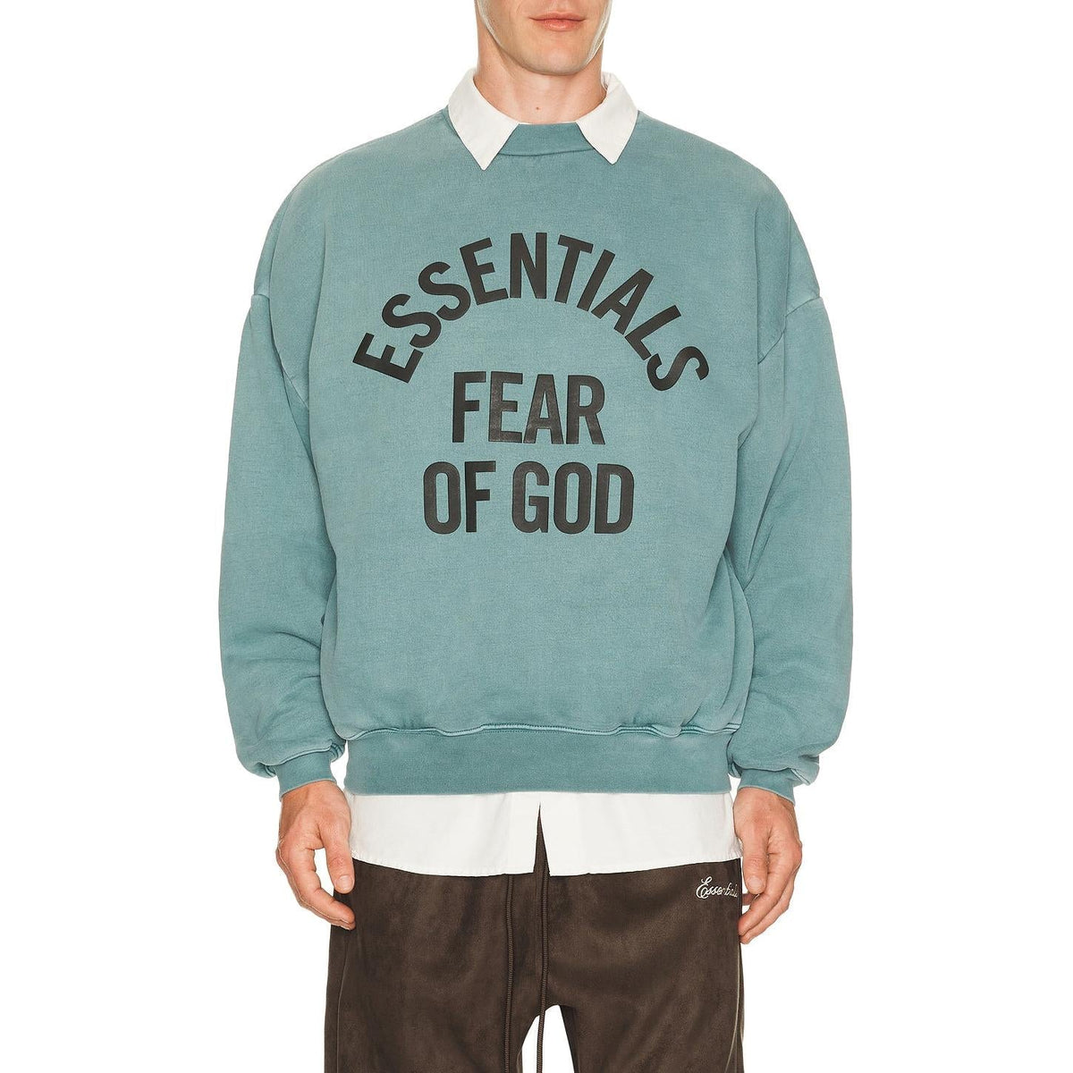 Fear of God Essentials Campus 90's Crewneck Sweatshirt Faded Coastal - Im Your Wardrobe
