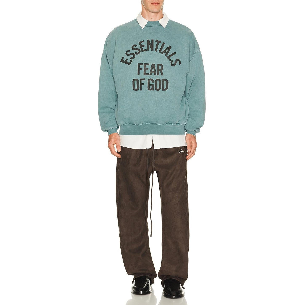 Fear of God Essentials Campus 90's Crewneck Sweatshirt Faded Coastal - Im Your Wardrobe