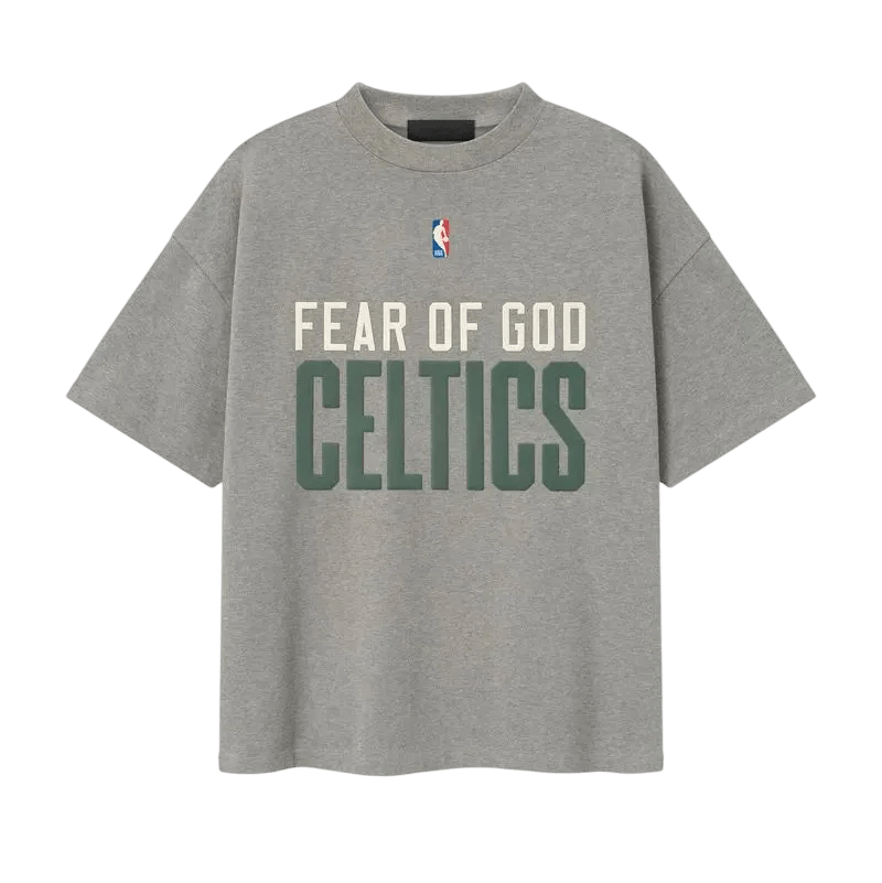 Fear of God Essentials Celtics 90's Tee Concrete Heather - Im Your Wardrobe