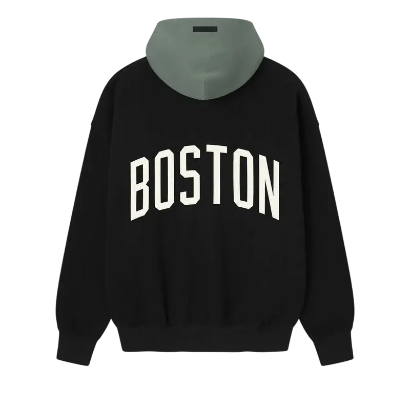 Fear of God Essentials Celtics Sport Hoodie Black/Balsam Green - Im Your Wardrobe