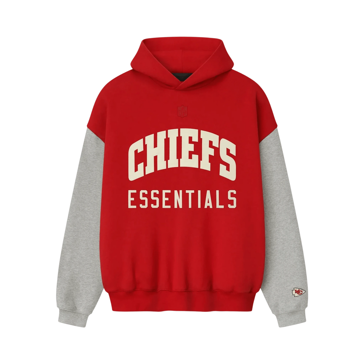 Fear of God Essentials Chiefs Sport Hoodie Red/Concrete Heather - Im Your Wardrobe
