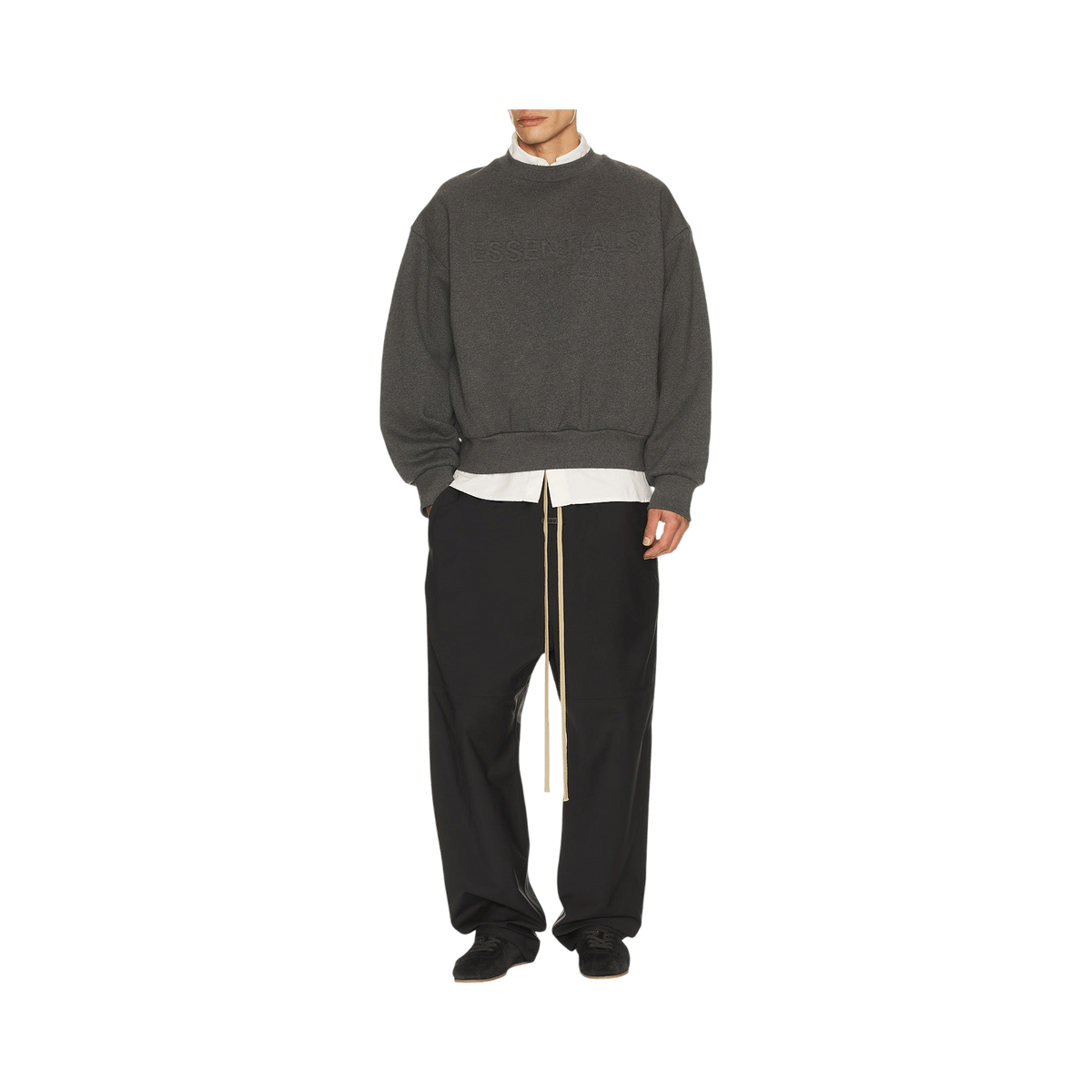 Fear of God Essentials Classic Crewneck Sweatshirt Charcoal Heather - Im Your Wardrobe