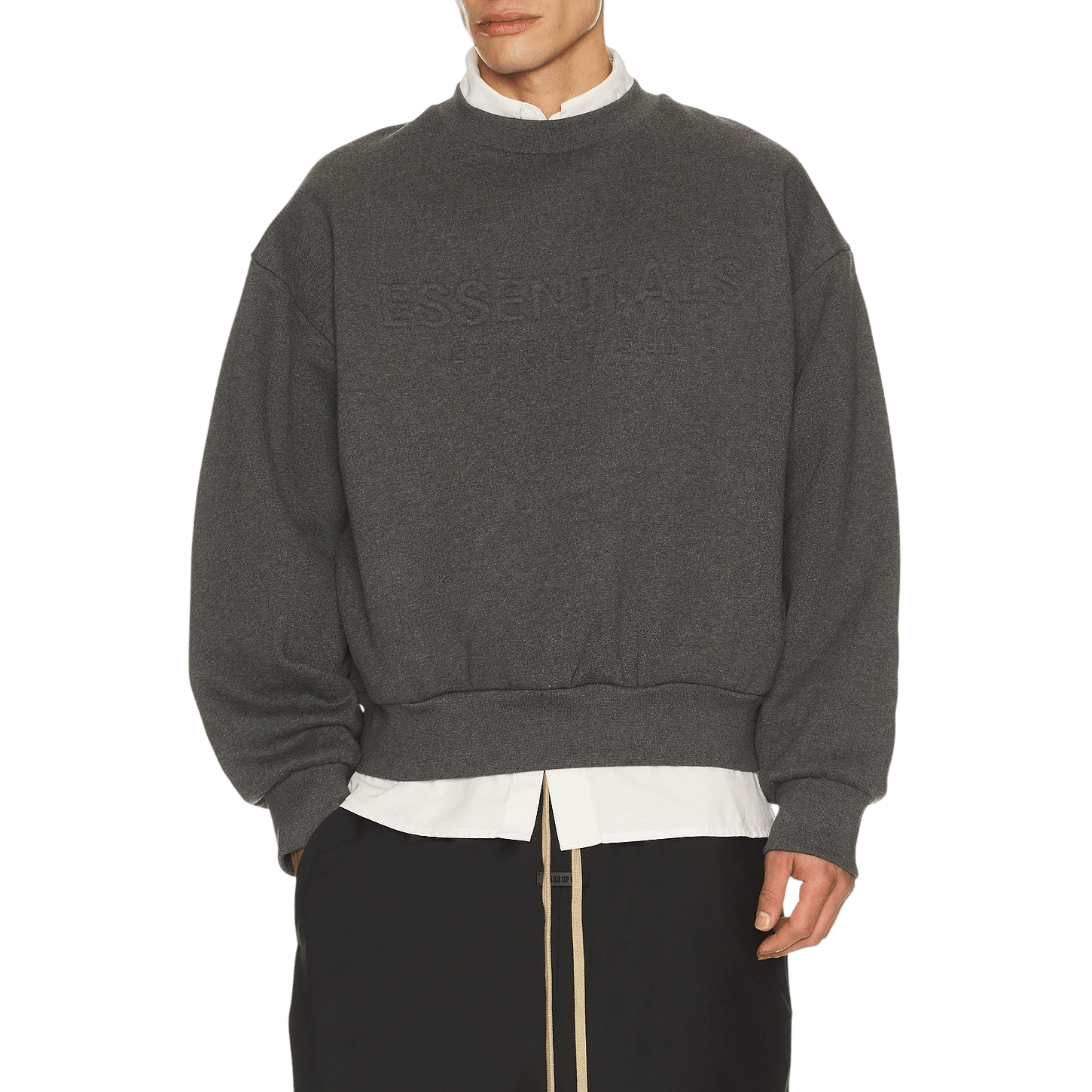 Fear of God Essentials Classic Crewneck Sweatshirt Charcoal Heather - Im Your Wardrobe