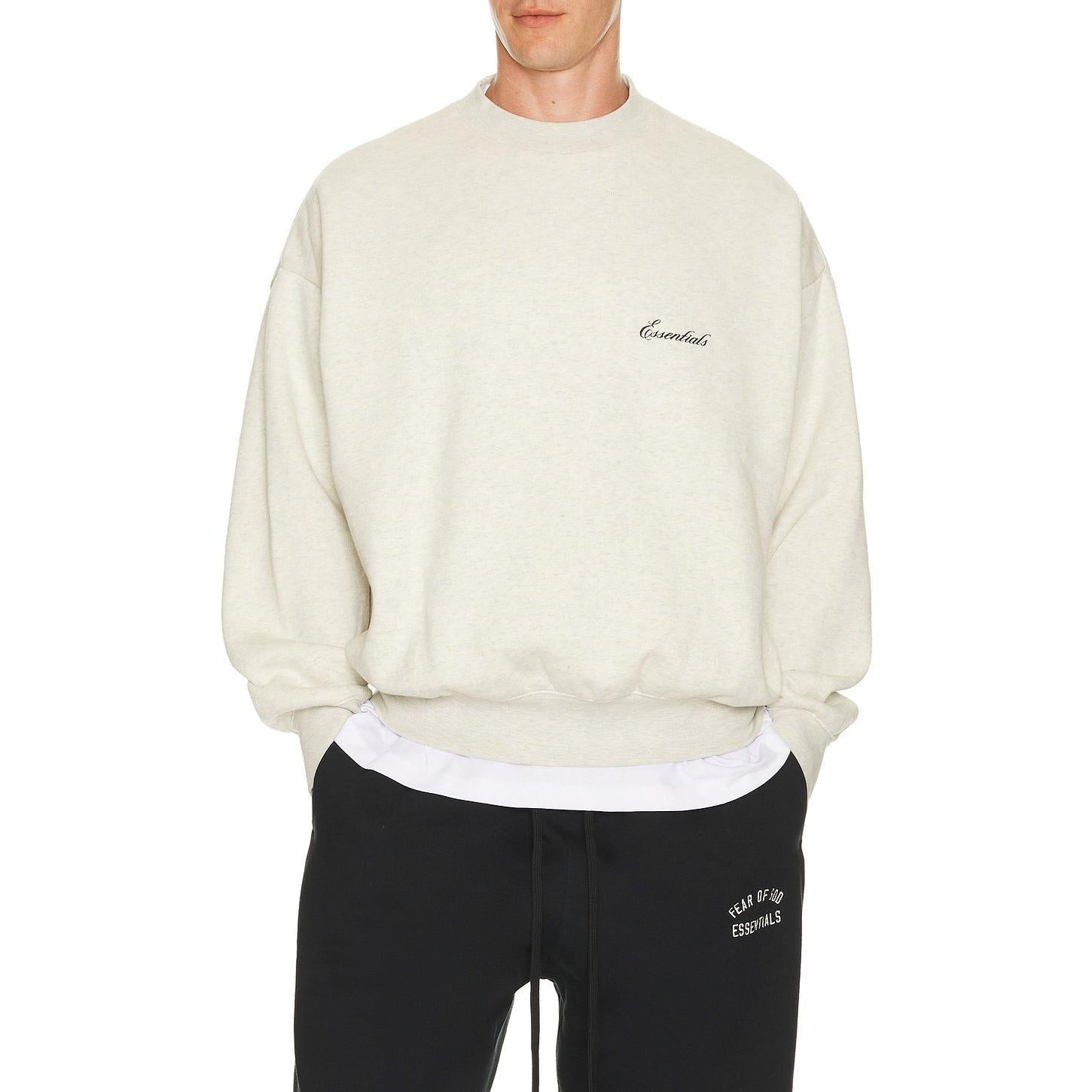 Fear of God Essentials Classic Crewneck Sweatshirt Oatmeal Heather/Light Heather - Im Your Wardrobe