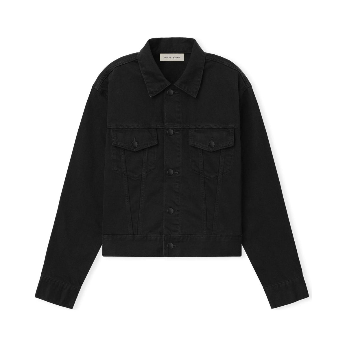 Fear of God Essentials Classic Denim Jacket Overdyed Black - Im Your Wardrobe