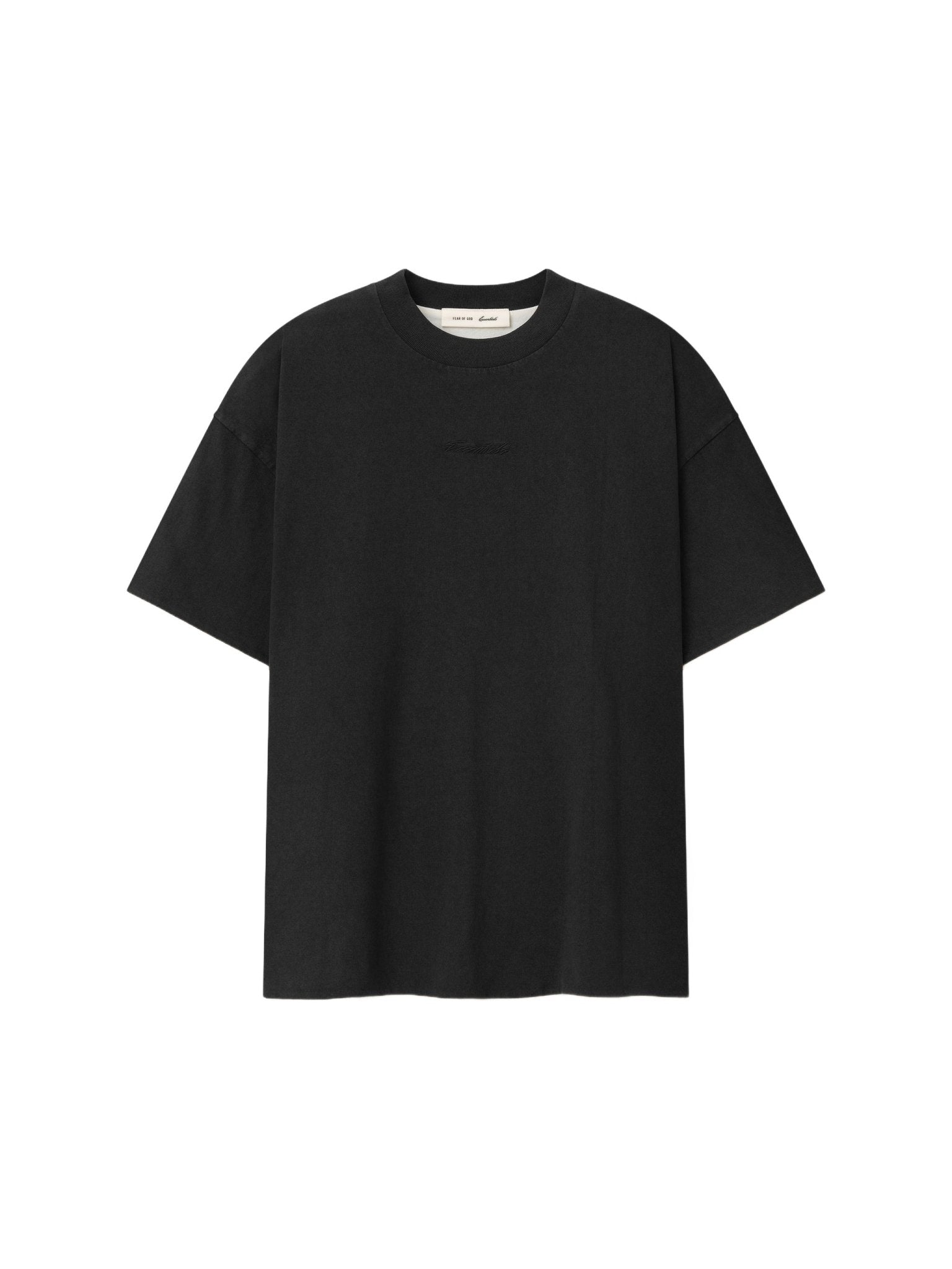 Fear of God Essentials Classic Double Layer Tee Washed Vintage Black - Im Your Wardrobe
