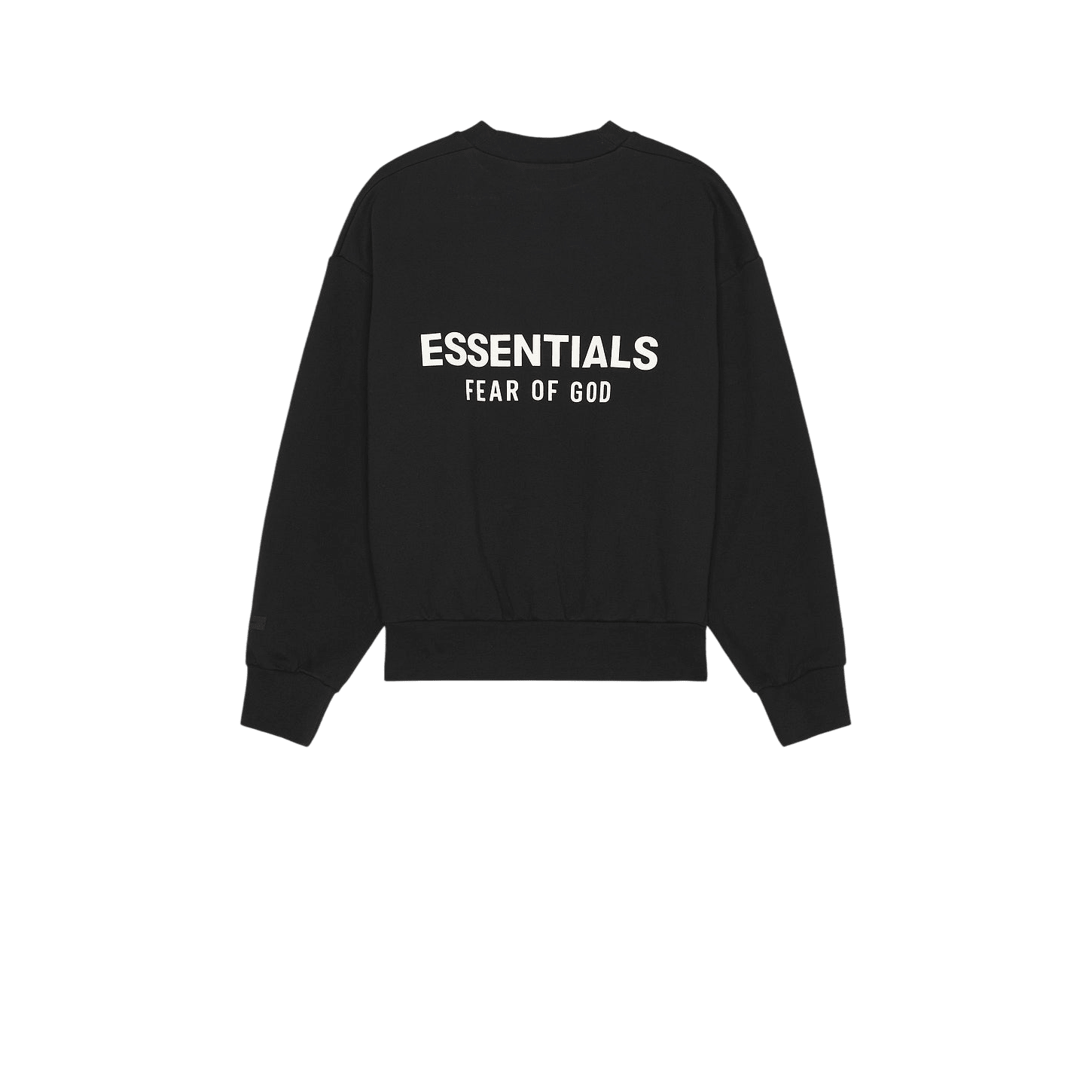 Fear of God Essentials Classic Fit Fleece Crew Neck Sweatshirt Jet Black - Im Your Wardrobe