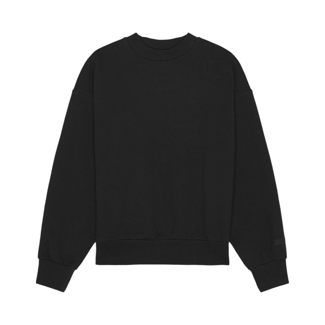 Fear of God Essentials Classic Fit Fleece Crew Neck Sweatshirt Jet Black - Im Your Wardrobe