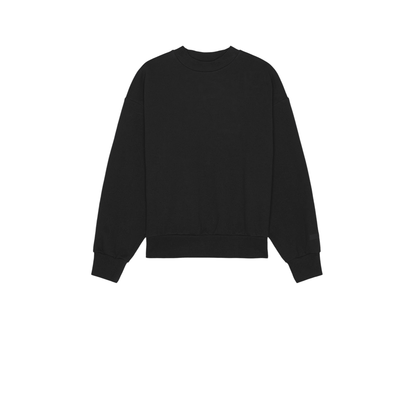 Fear of God Essentials Classic Fit Fleece Crew Neck Sweatshirt Jet Black - Im Your Wardrobe