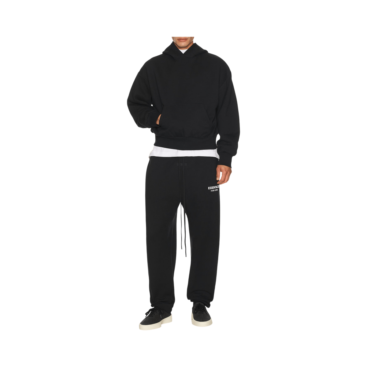 Fear of God Essentials Classic Fit Fleece Sweatpant Jet Black - Im Your Wardrobe