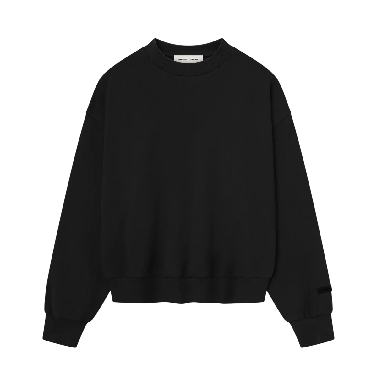 Fear of God Essentials Classic Fleece Crewneck Jet Black - Im Your Wardrobe