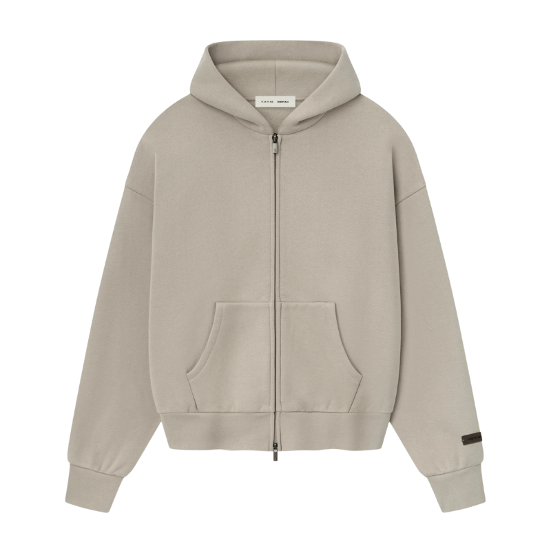 Fear of God Essentials Classic Fleece Zip Up Hoodie Timber - Im Your Wardrobe