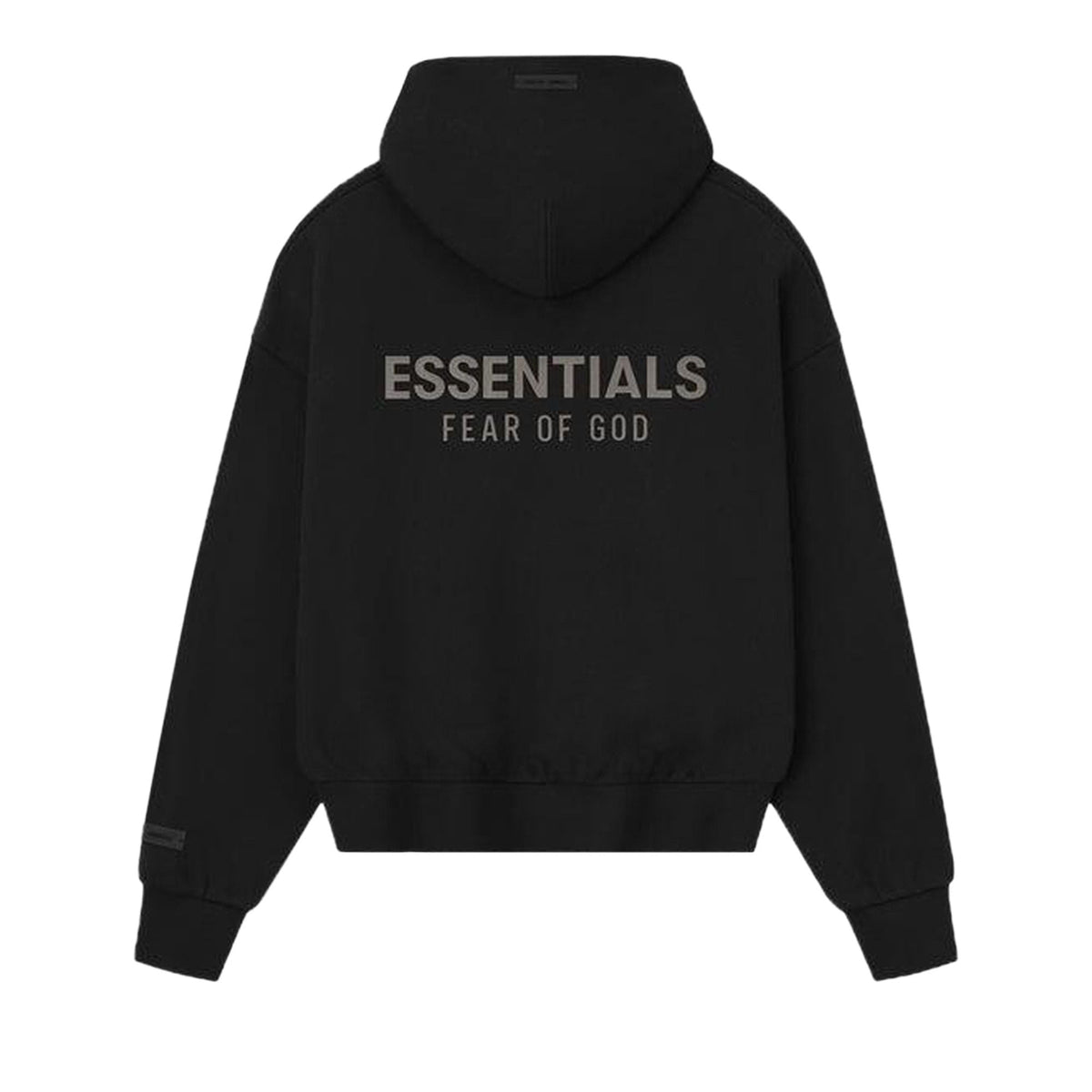 Fear of God Essentials Classic Full Zip Hoodie Jet Black (FW25) - Im Your Wardrobe