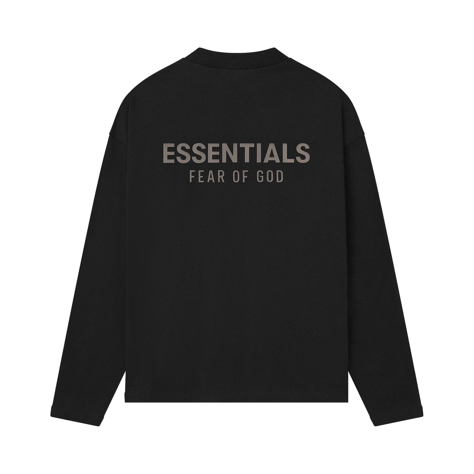 Fear of God Essentials Classic Long Sleeve Tee Jet Black (FW25) - Im Your Wardrobe