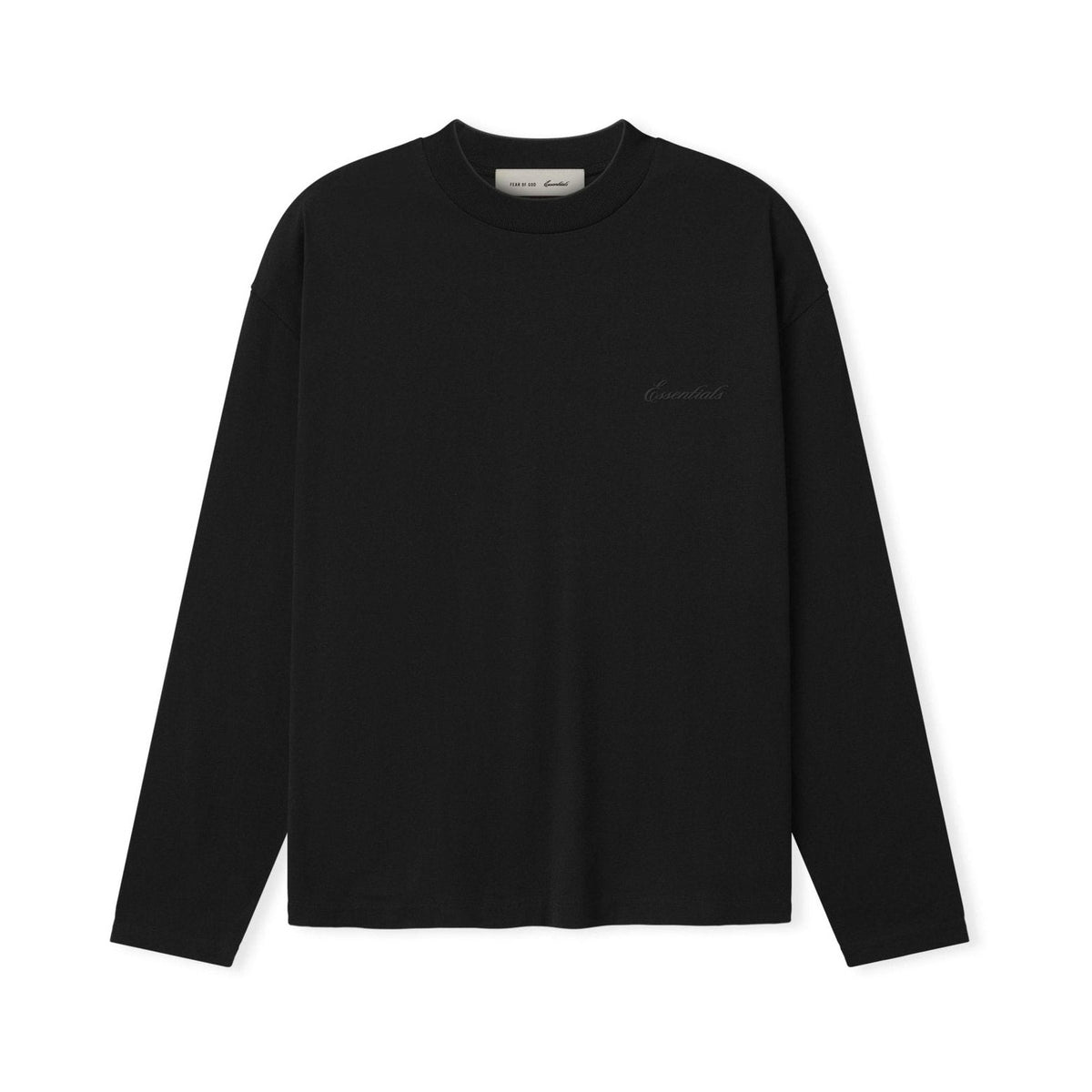 Fear of God Essentials Classic Long Sleeve Tee Vintage Black - Im Your Wardrobe