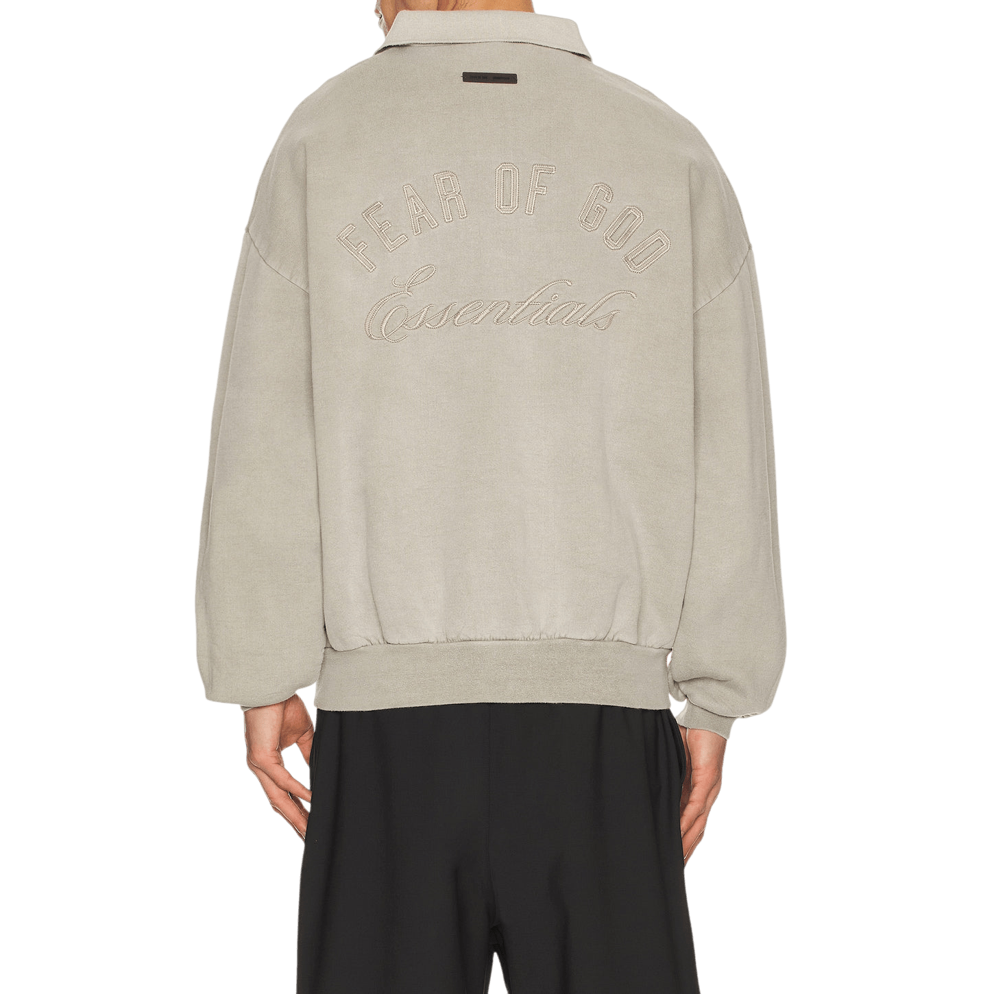 Fear of God Essentials Classic Polo Sweatshirt Smoke Grey - Im Your Wardrobe