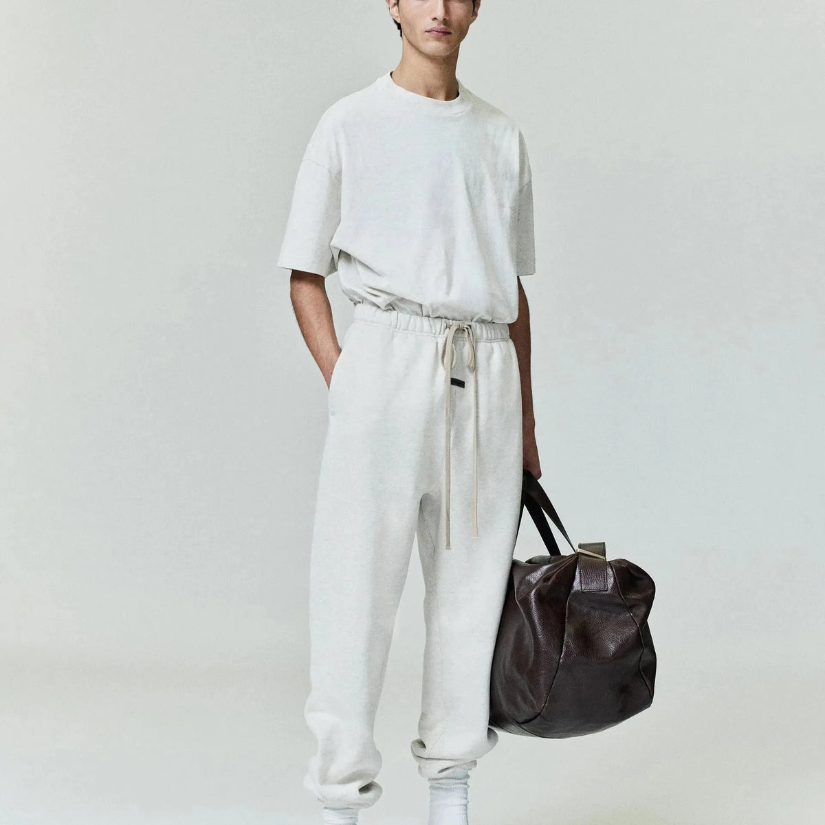 Fear of God Essentials Classic Sweatpant Oatmeal Heather - Im Your Wardrobe