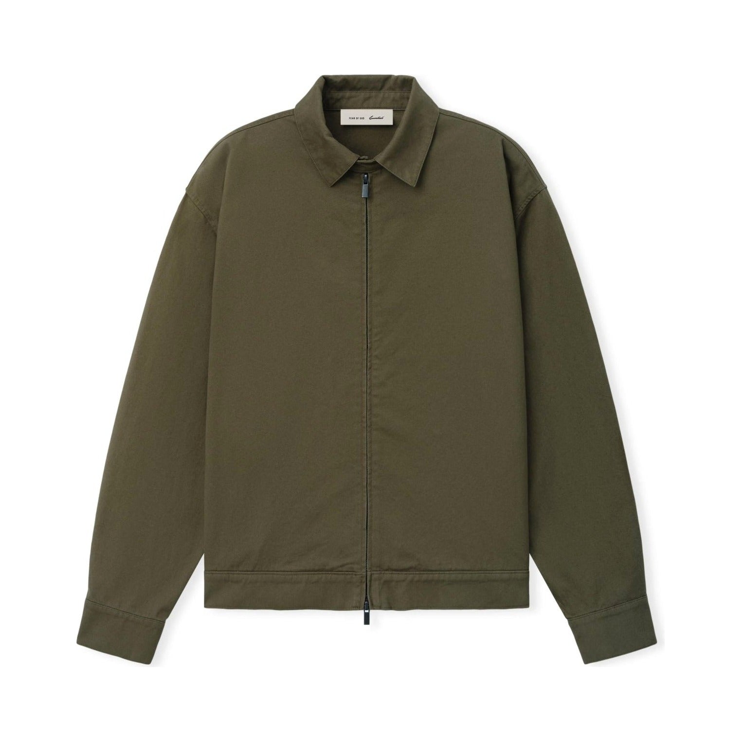 Fear of God Essentials Cotton Twill Work Jacket Moss - Im Your Wardrobe