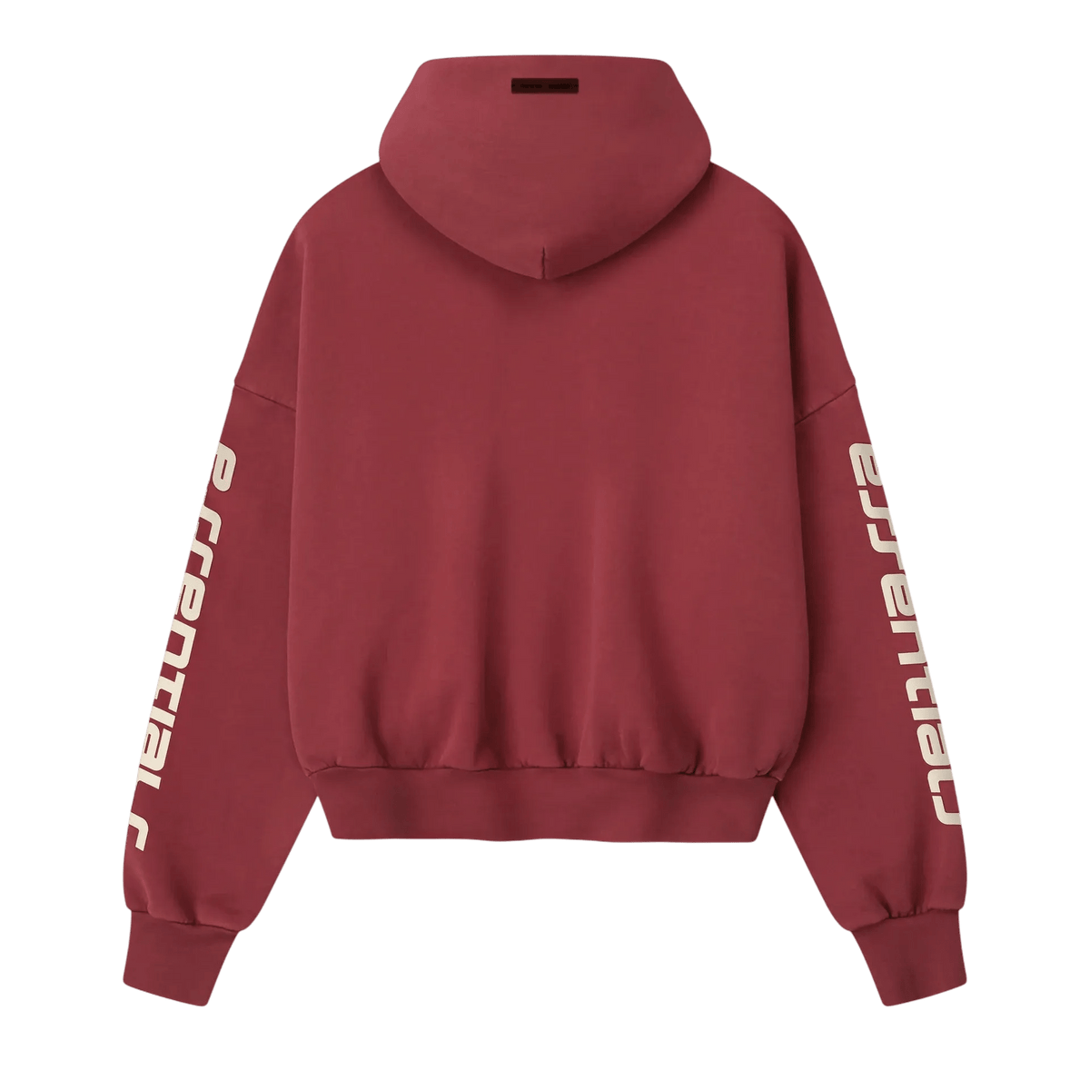 Fear of God Essentials Cropped Relaxed Hoodie Crimson - Im Your Wardrobe