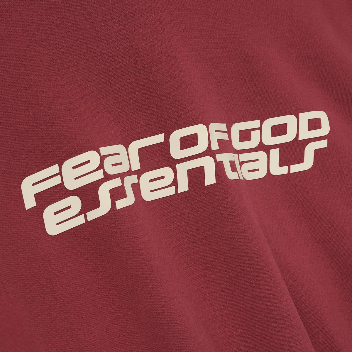 Fear of God Essentials Cropped Relaxed Hoodie Crimson - Im Your Wardrobe