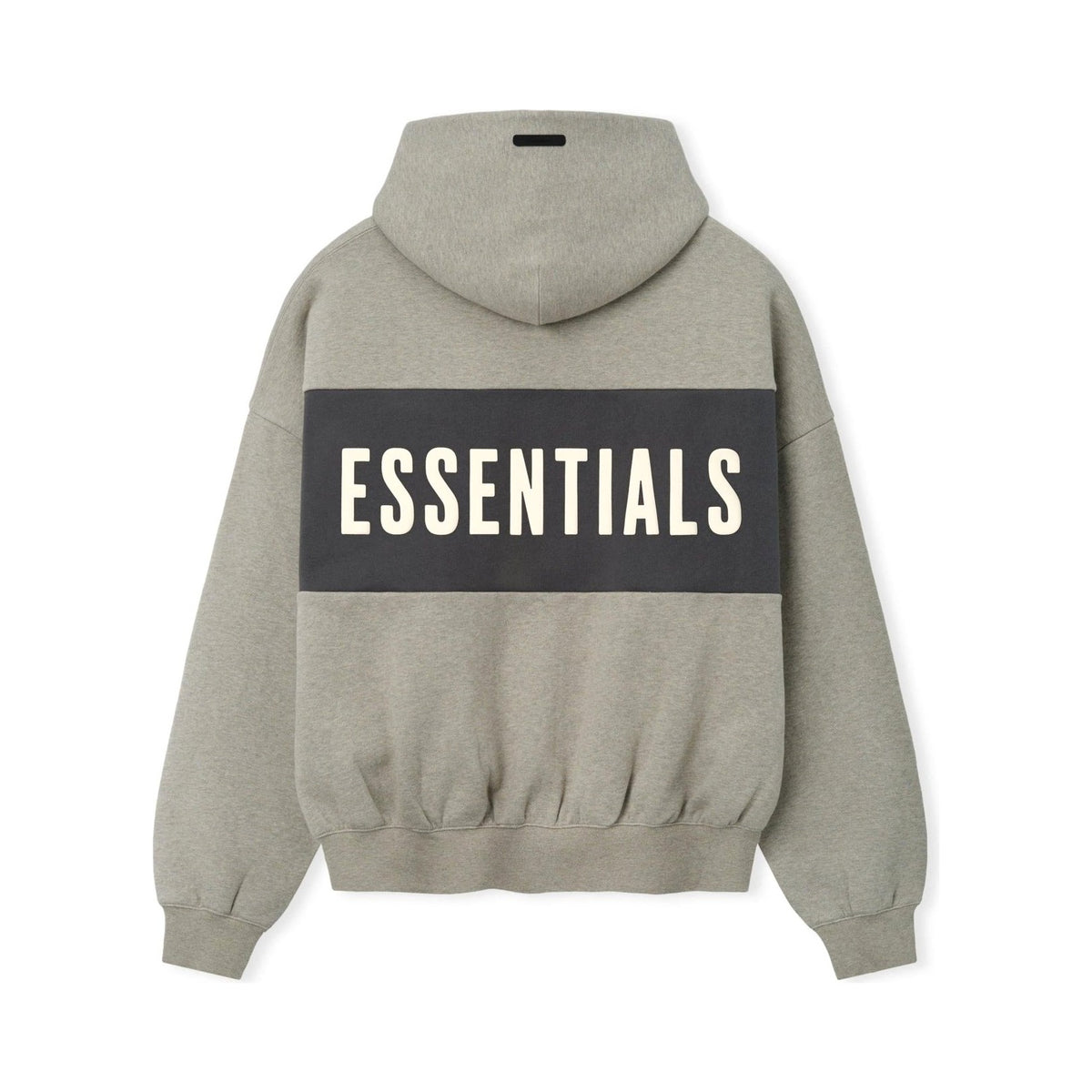 Fear of God Essentials Cropped Relaxed Panelled Hoodie Seal Heather/ Iron Grey - Im Your Wardrobe