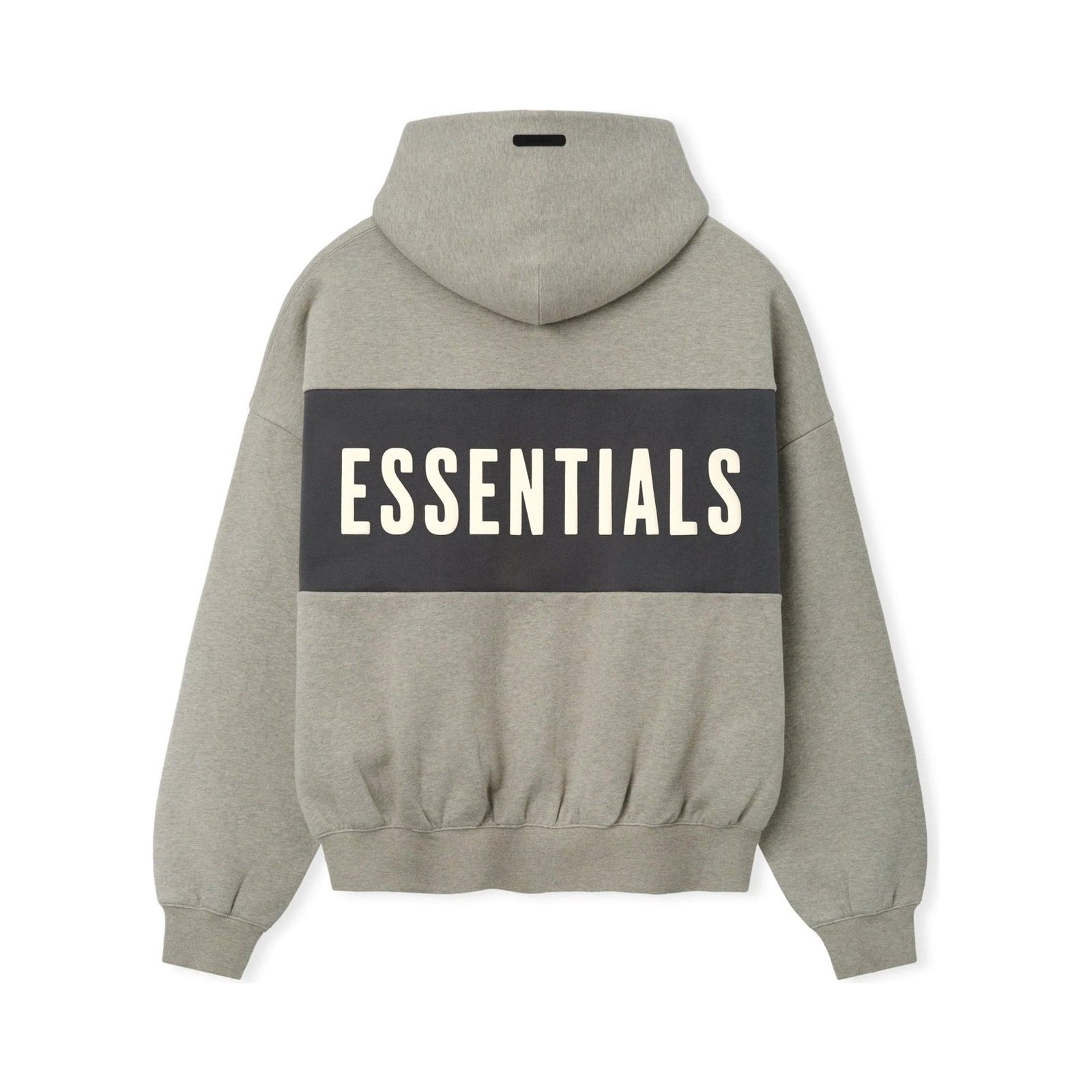 Fear of God Essentials Cropped Relaxed Panelled Hoodie Seal Heather/ Iron Grey - Im Your Wardrobe