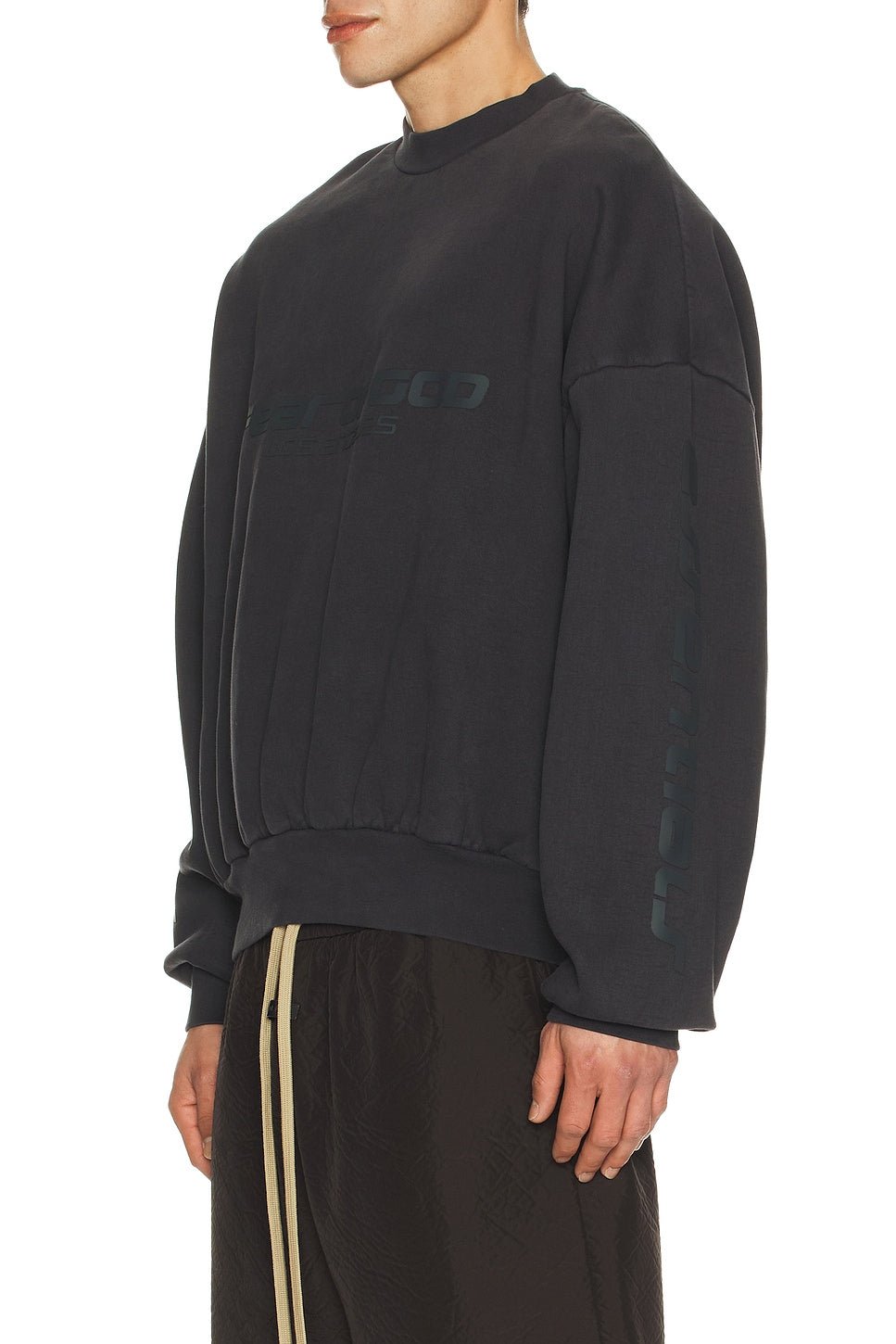 Fear of God Essentials Cropped Relaxed Sweatshirt Vintage Black - Im Your Wardrobe