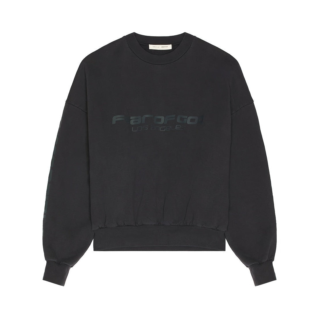 Fear of God Essentials Cropped Relaxed Sweatshirt Vintage Black - Im Your Wardrobe