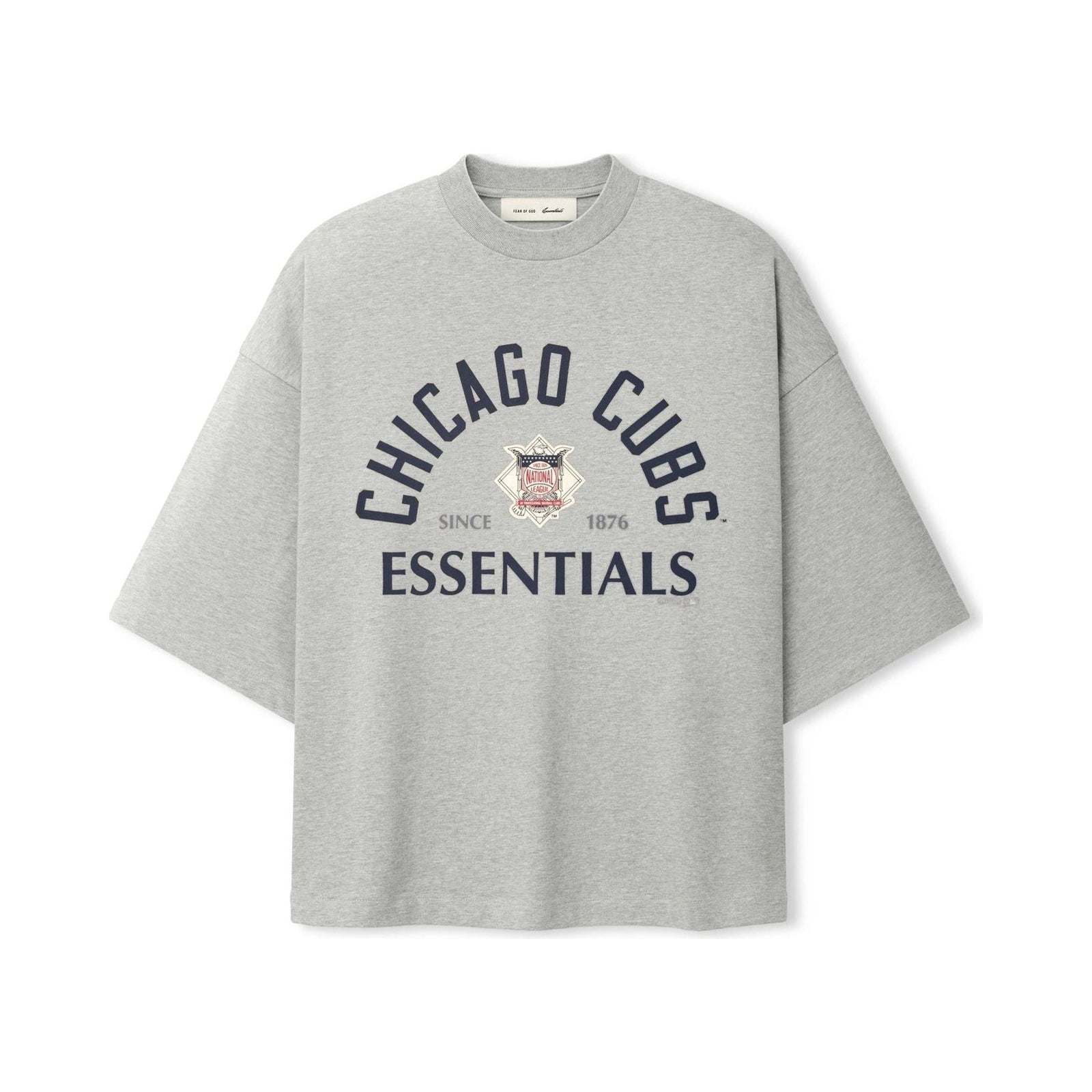 Fear of God Essentials Cubs National League Merch Tee Concrete Heather - Im Your Wardrobe