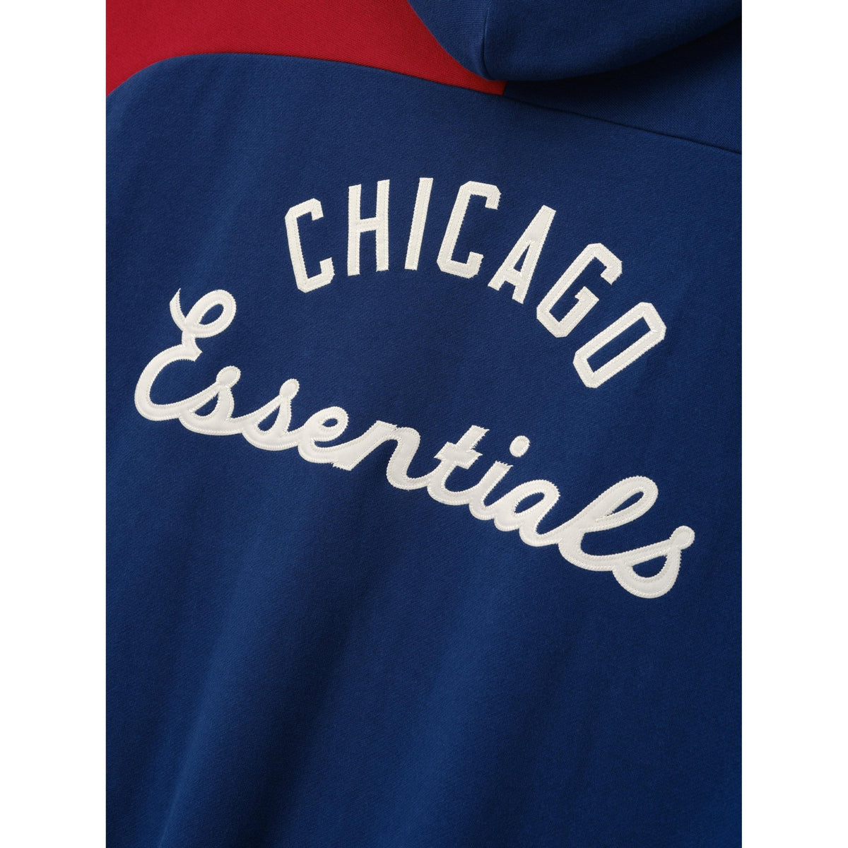 Fear of God Essentials Cubs Raglan Half Zip Sport Hoodie Estate Blue/ Stone Red - Im Your Wardrobe