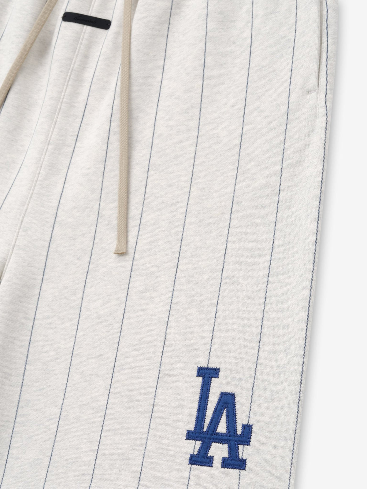 Fear of God Essentials Dodgers 90's Sweatshort Oatmeal Heather W Dark Sapphire Pinstripes - Im Your Wardrobe