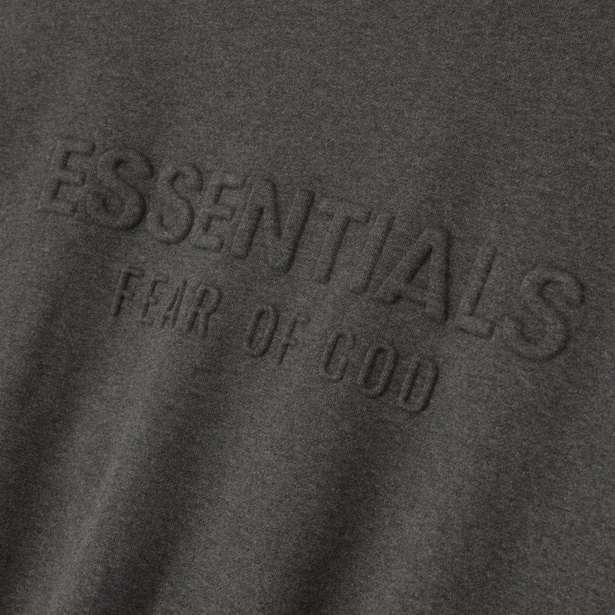 Fear of God Essentials Embossed Classic Crewneck Sweatshirt Charcoal Heather - Im Your Wardrobe
