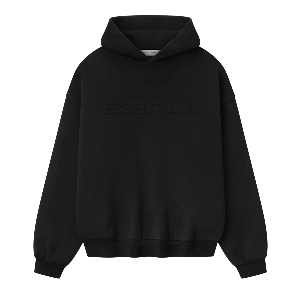 Fear of God Essentials Embossed Classic Fleece Hoodie Vintage Black - Im Your Wardrobe