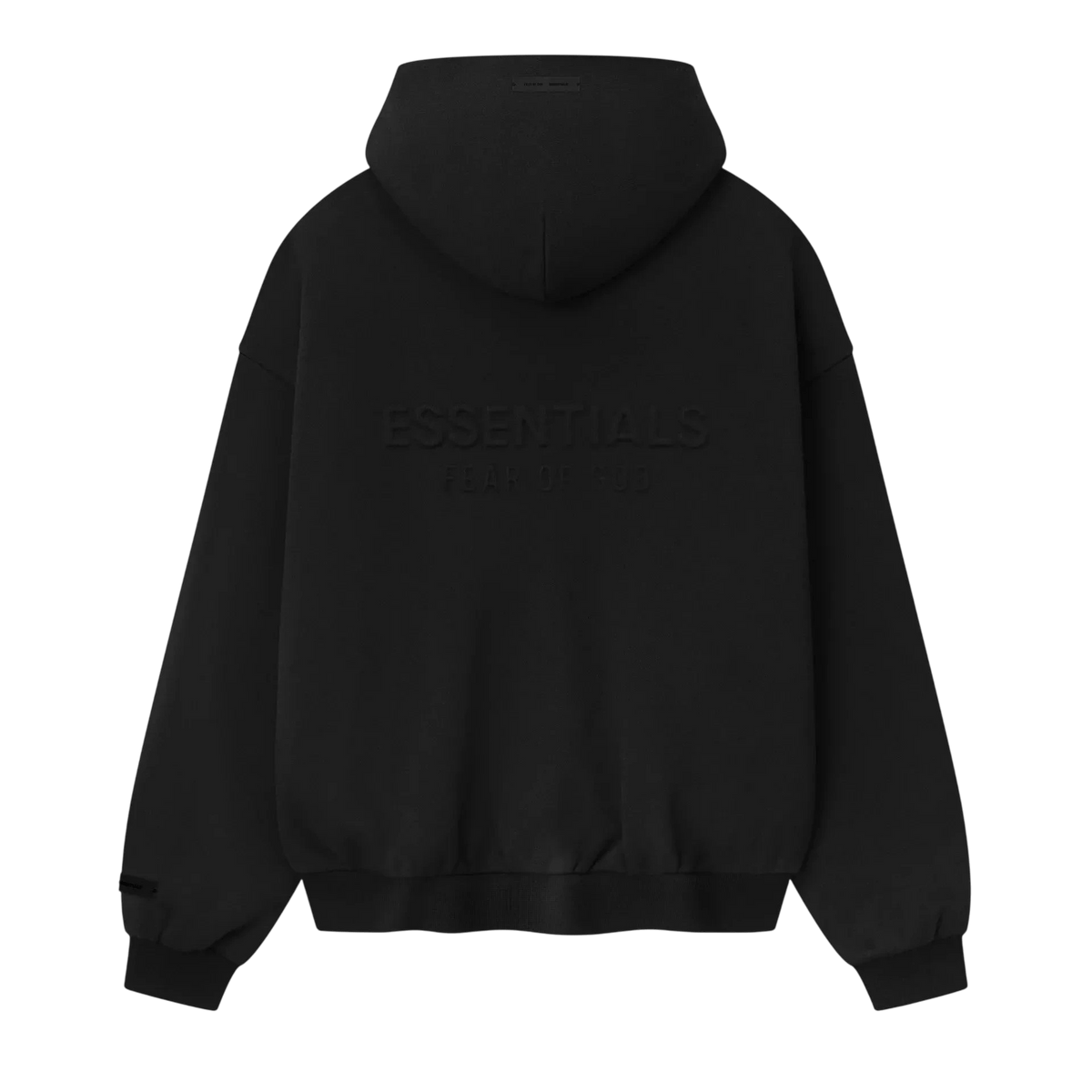 Fear of God Essentials Embossed Classic Fleece Zip - Up Hoodie Vintage Black - Im Your Wardrobe