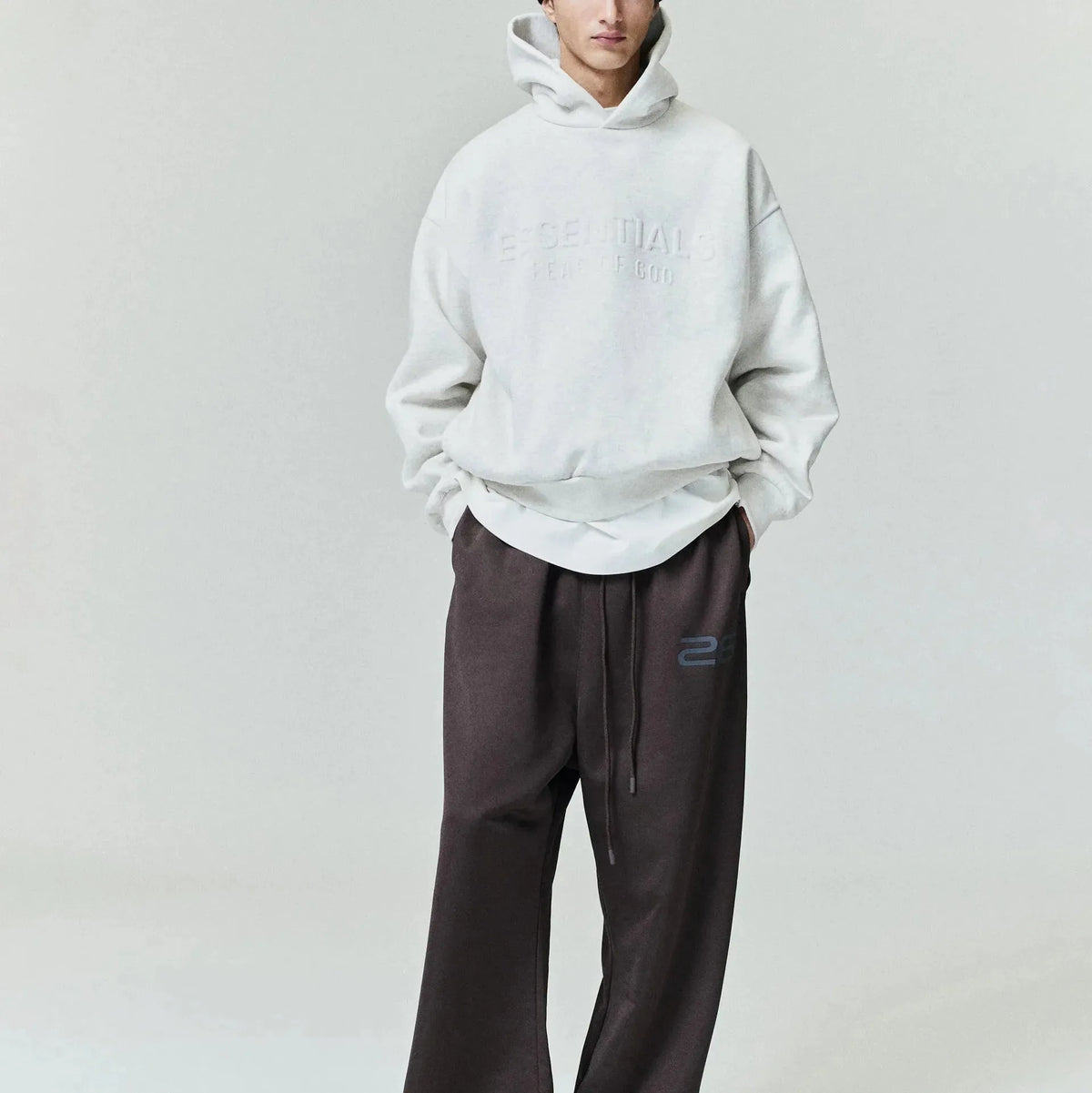 Fear of God Essentials Embossed Essentials Classic Hoodie Oatmeal Heather - Im Your Wardrobe