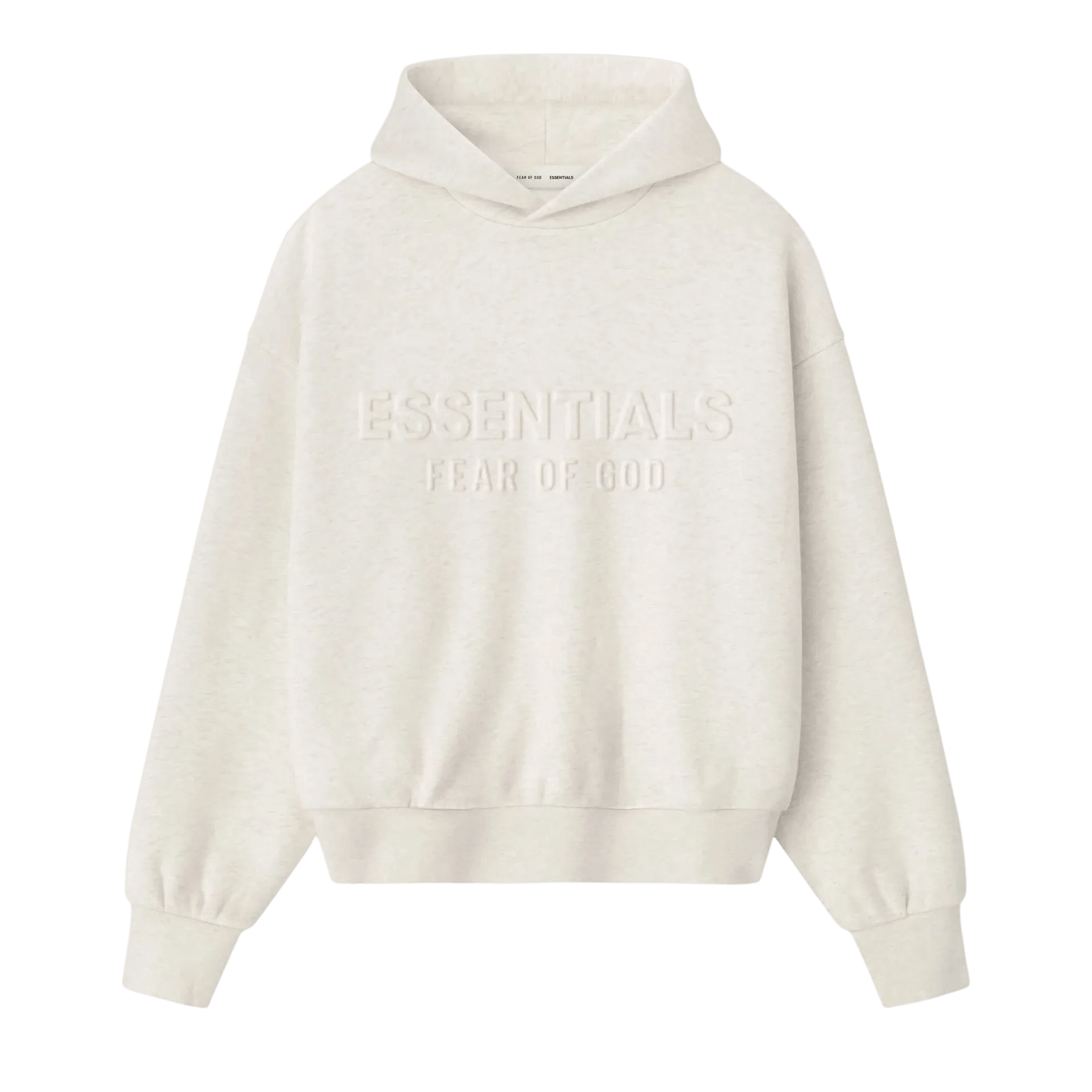 Fear of God Essentials Embossed Essentials Classic Hoodie Oatmeal Heather - Im Your Wardrobe