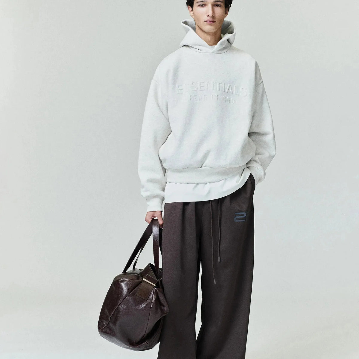 Fear of God Essentials Embossed Essentials Classic Hoodie Oatmeal Heather - Im Your Wardrobe