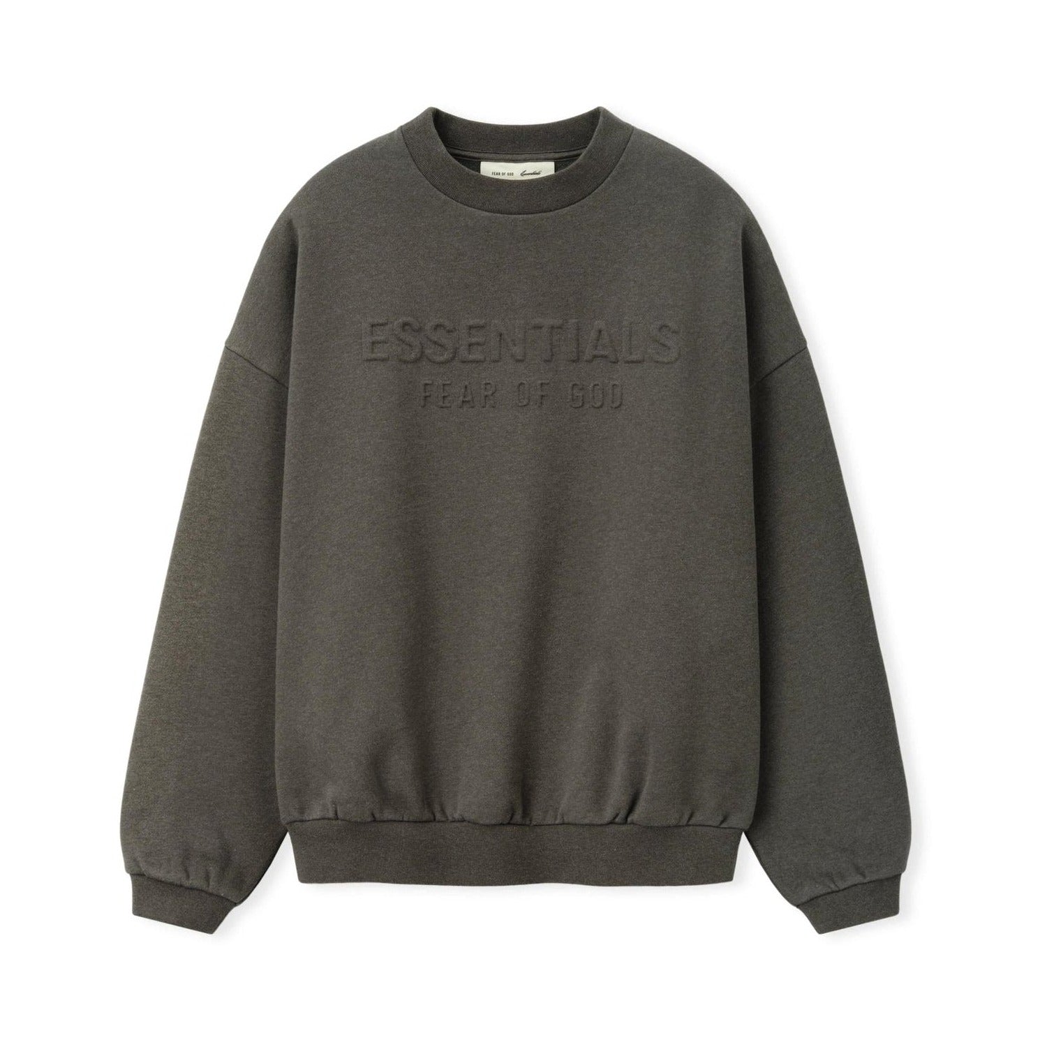Fear of God Essentials Embossed FW26 90s Relaxed Crewneck Ash Heather - Im Your Wardrobe