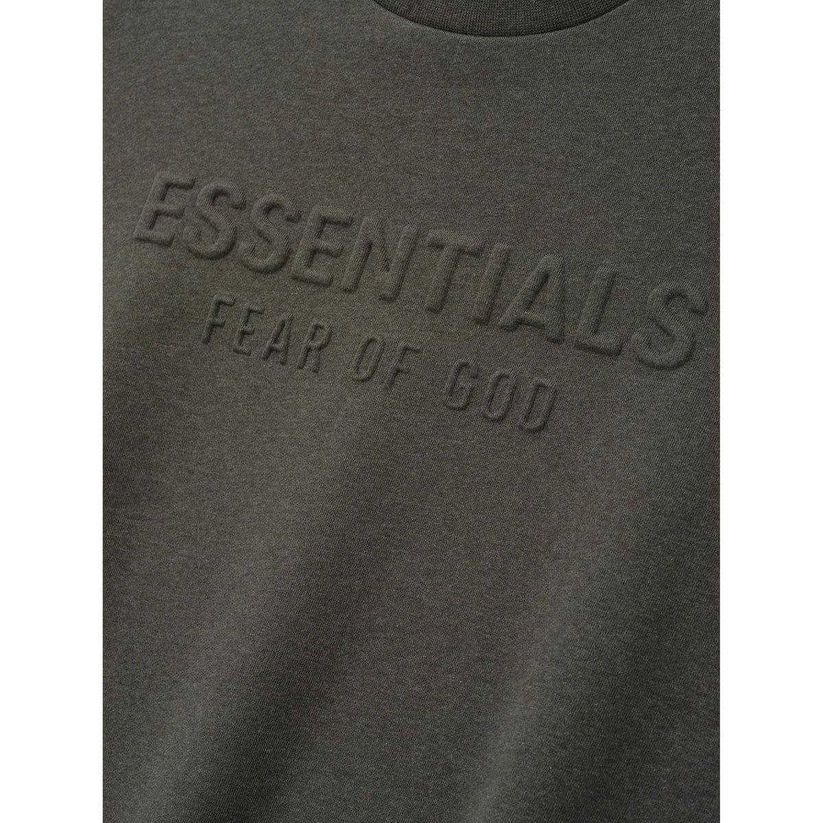 Fear of God Essentials Embossed FW26 90s Relaxed Crewneck Ash Heather - Im Your Wardrobe
