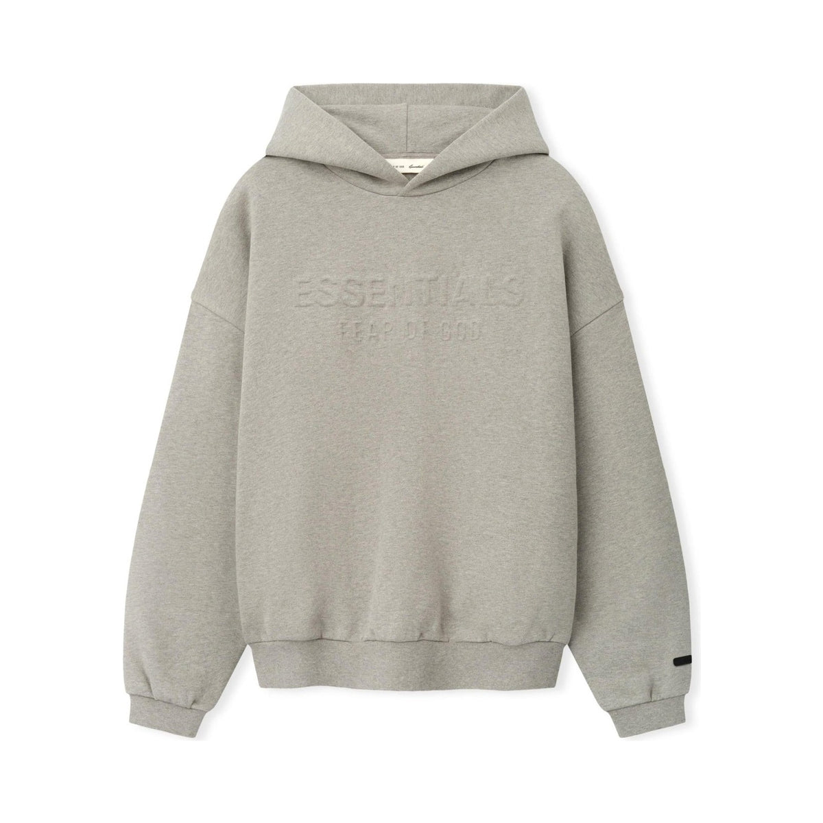Fear of God Essentials Embossed FW26 90s Relaxed Hoodie Warm Heather - Im Your Wardrobe