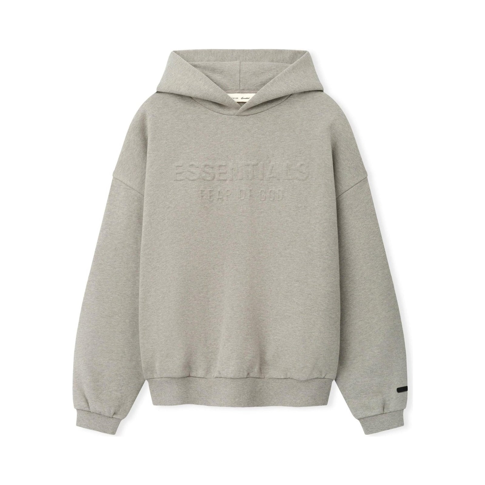 Fear of God Essentials Embossed FW26 90s Relaxed Hoodie Warm Heather - Im Your Wardrobe