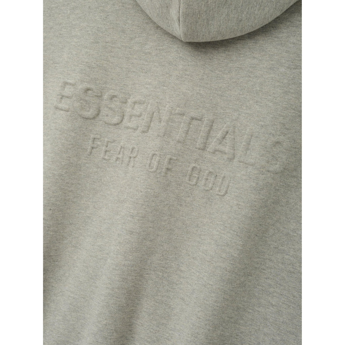 Fear of God Essentials Embossed FW26 90s Relaxed Zip Up Hoodie Ash Heather - Im Your Wardrobe