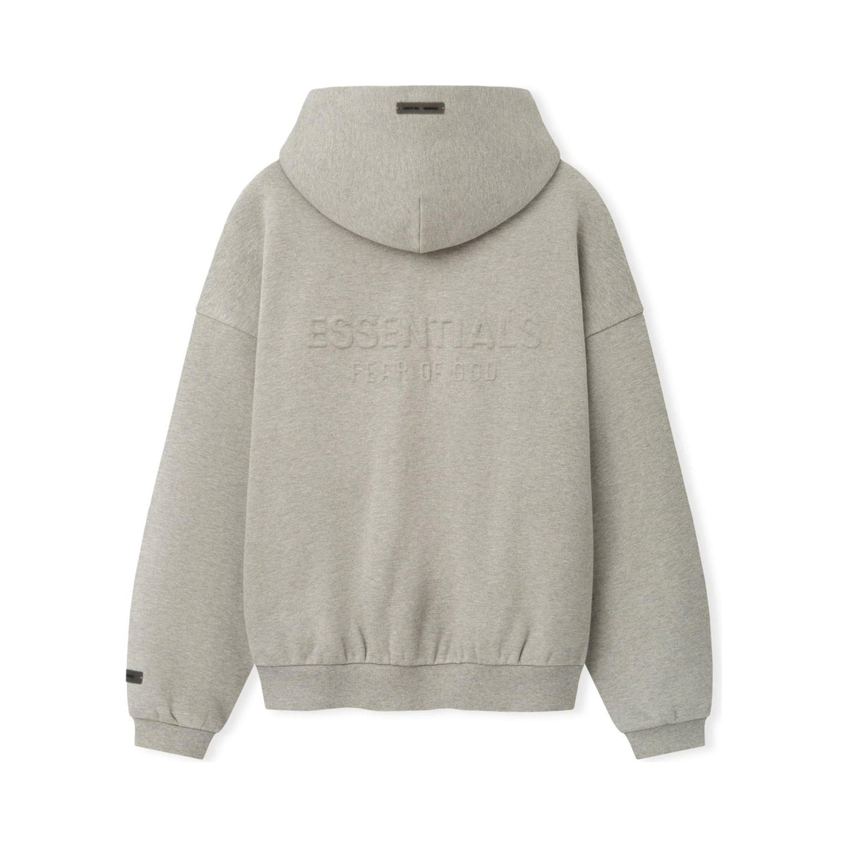 Fear of God Essentials Embossed FW26 90s Relaxed Zip Up Hoodie Ash Heather - Im Your Wardrobe