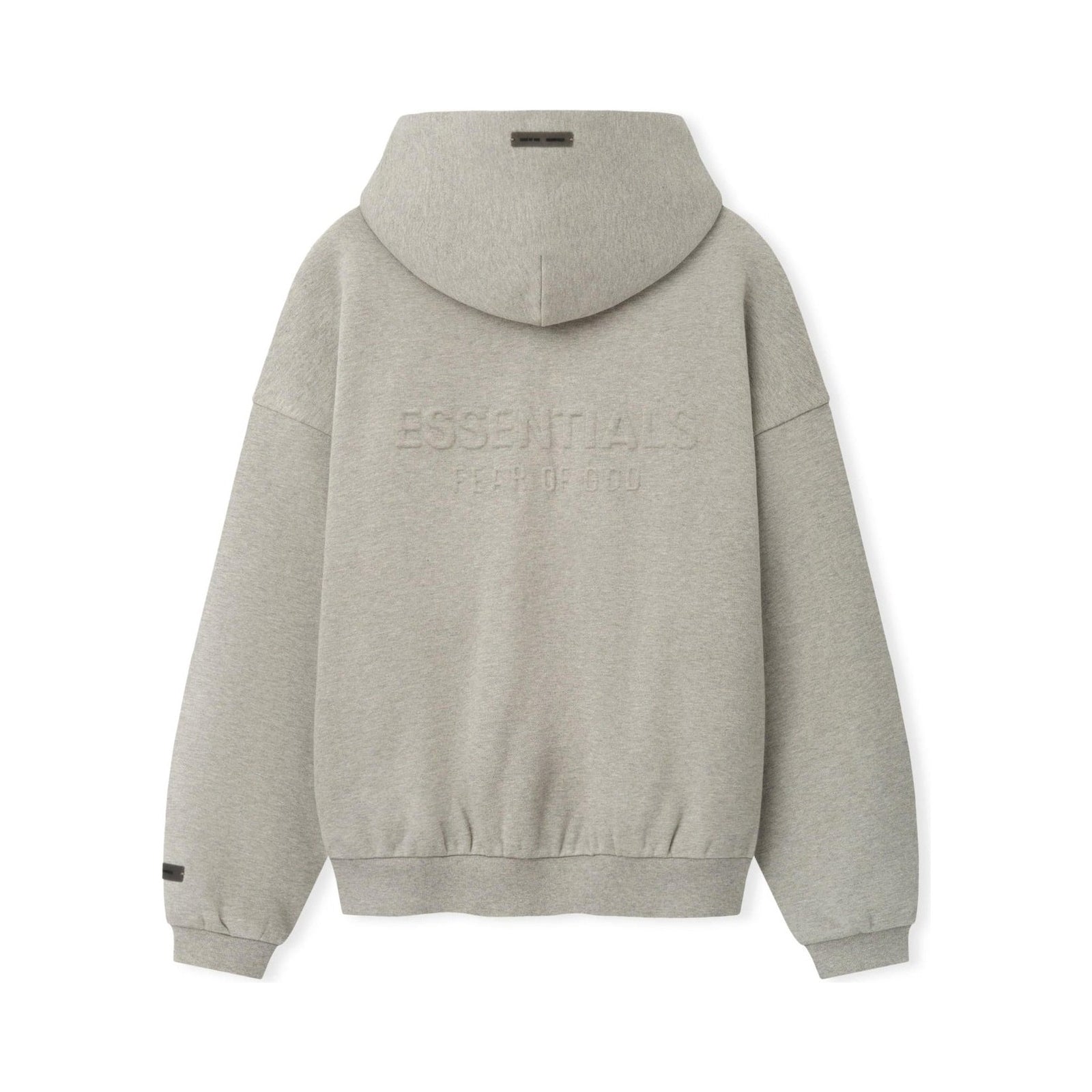 Fear of God Essentials Embossed FW26 90s Relaxed Zip Up Hoodie Ash Heather - Im Your Wardrobe