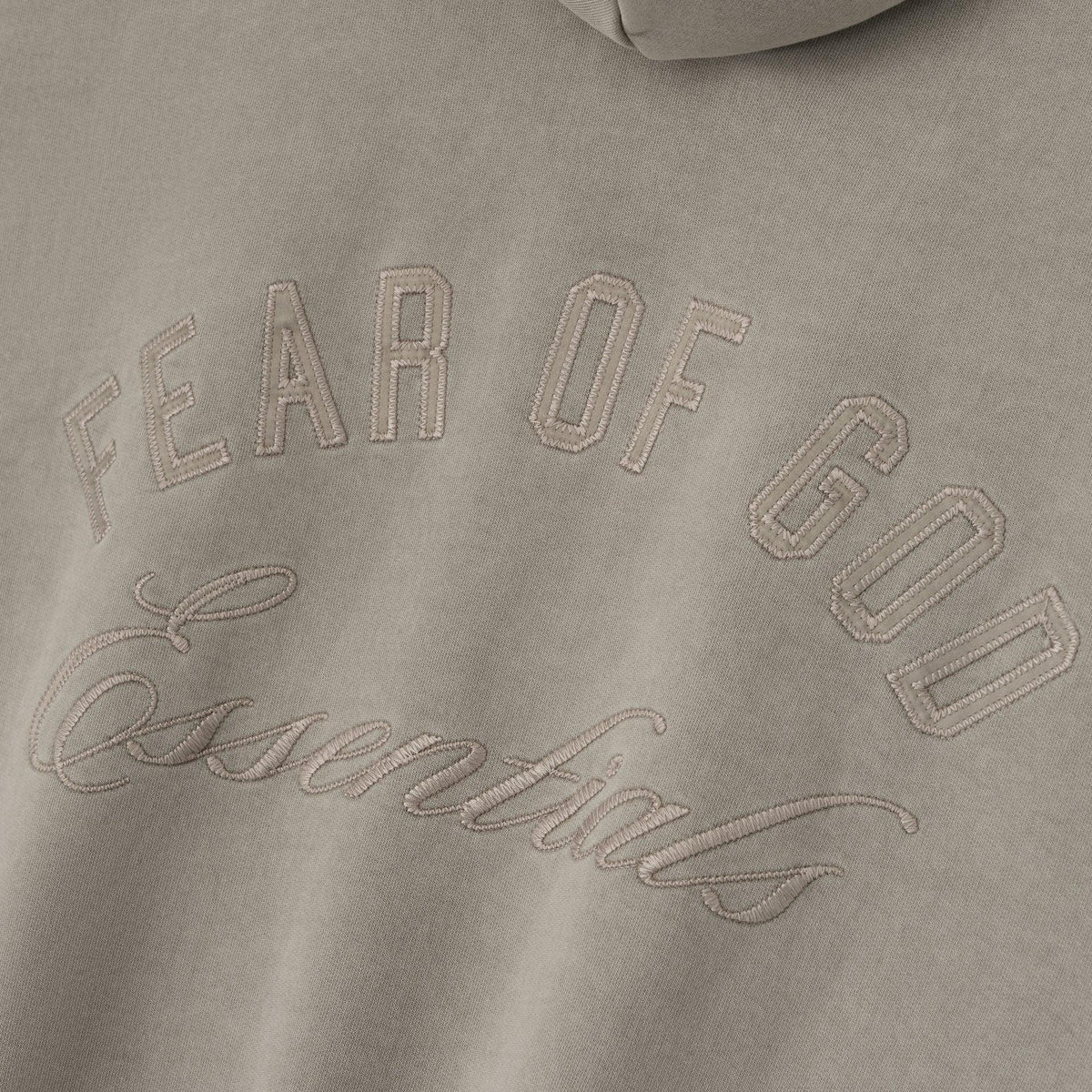 Fear of God Essentials Embroidered Classic Full Zip Hoodie Smoke Grey - Im Your Wardrobe
